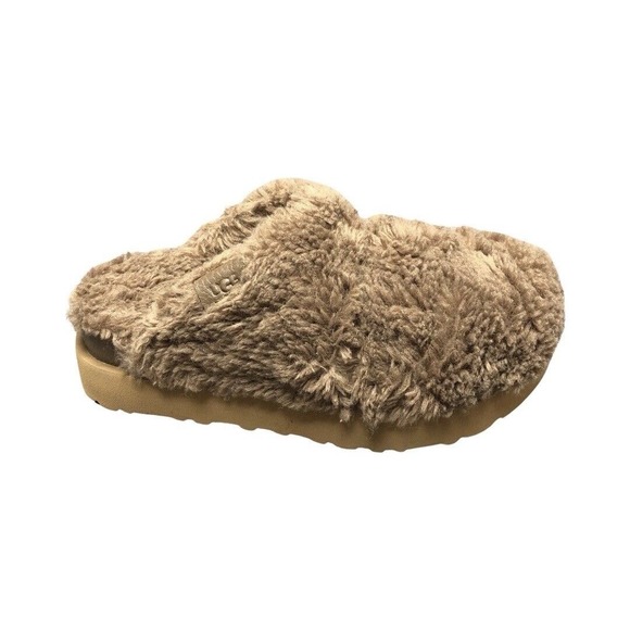 UGG Women's Size 9 Sugar Slide Faux Fur Slipper Shoes EUC Color Is Hickory - Picture 1 of 16